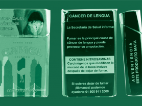 Image of cigarette packs from mexico done for decorative purposes