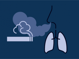 illustration of smoke effect on lungs