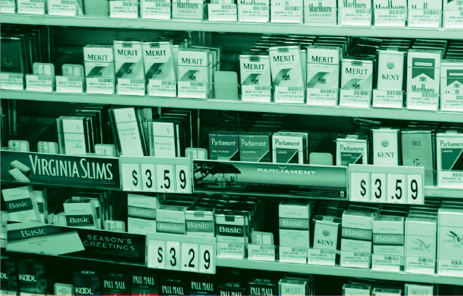 cigarette packs at point of sale