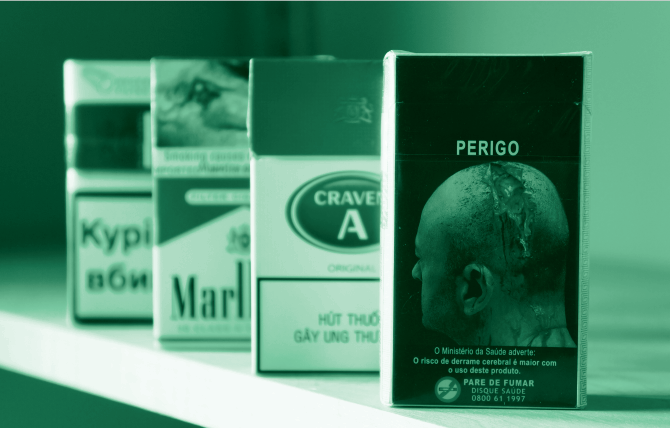 health warning labels on cigarette packs